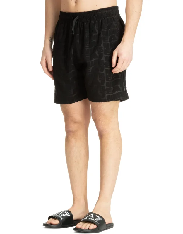 Track Shorts With Elasticised Waist And Pockets