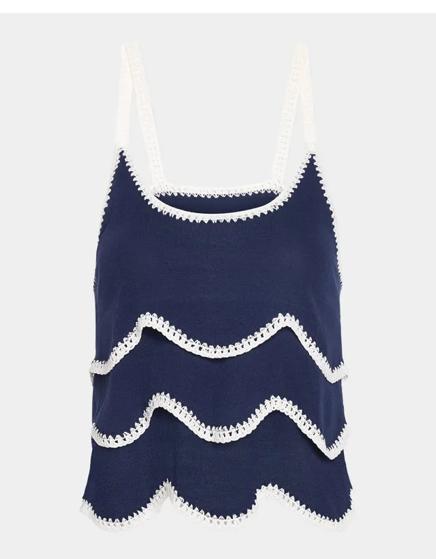 Embroidered Sleeveless Top