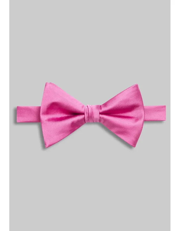 Solid Pre-tied Bow Tie - Adjustable Strap, Classic Look