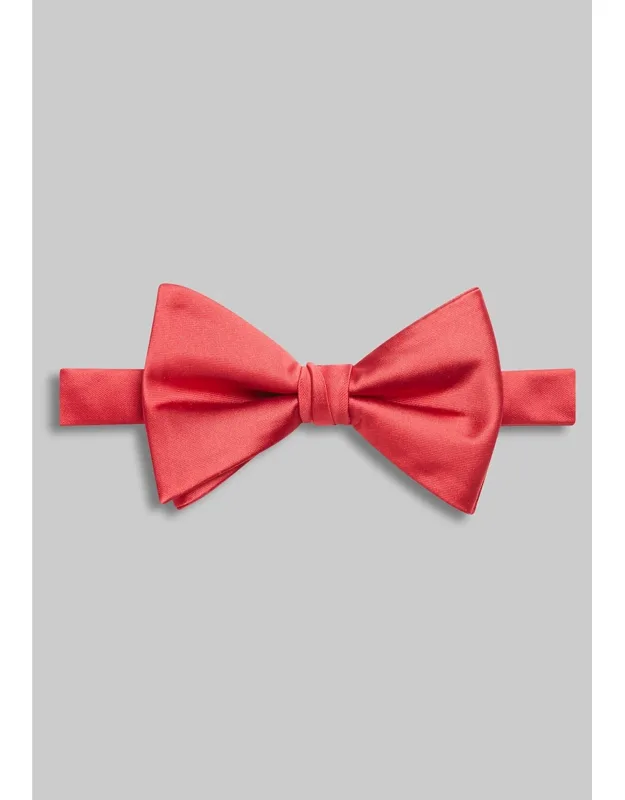Solid Pre-tied Bow Tie With Adjustable Strap