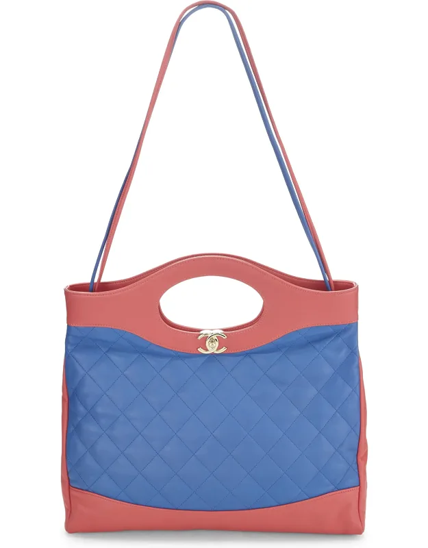 Multicolor Quilted Lambskin 31 Shopping Tote Large