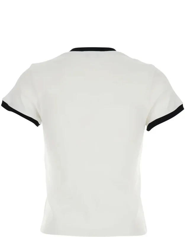 Crewneck T-shirt With Logo Embroidery And Contrasting Details In Cotton