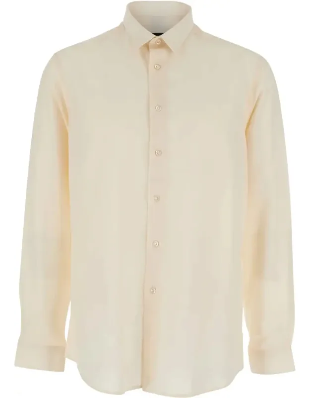 Shirt With Classic Collar In Tech Fabric