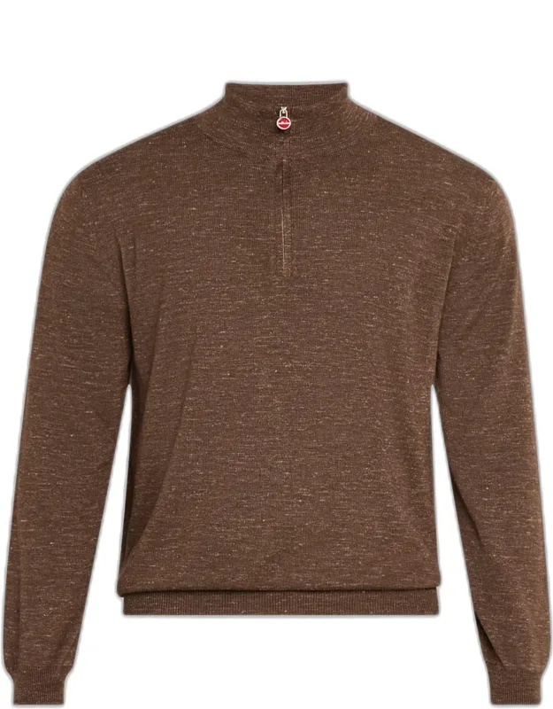 Cashmere And Linen Half-zip Sweater