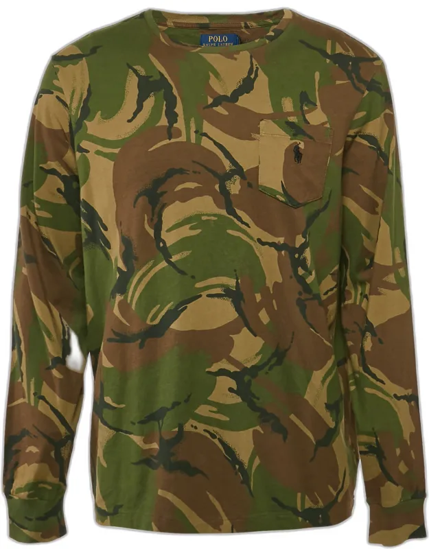Camouflage Print Cotton Long Sleeve T-shirt