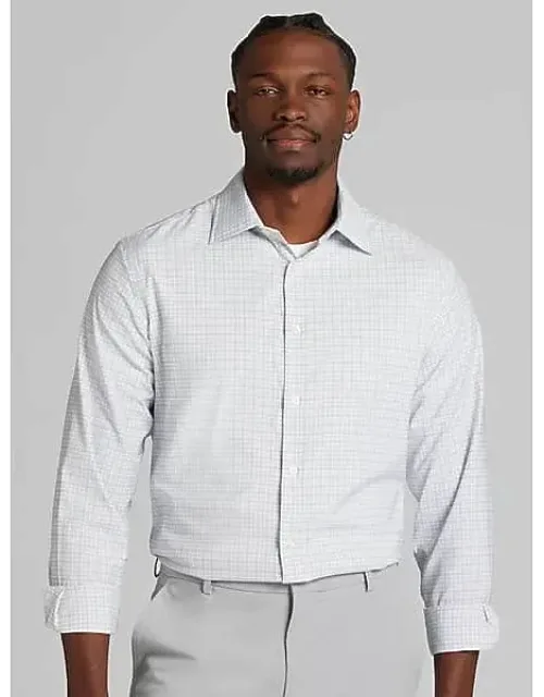 Modern Fit Performance Small Plaid Dress Shirt