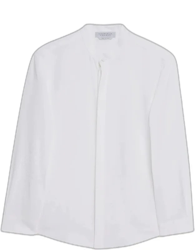 Ollie Linen Mandarin-collar Shirt