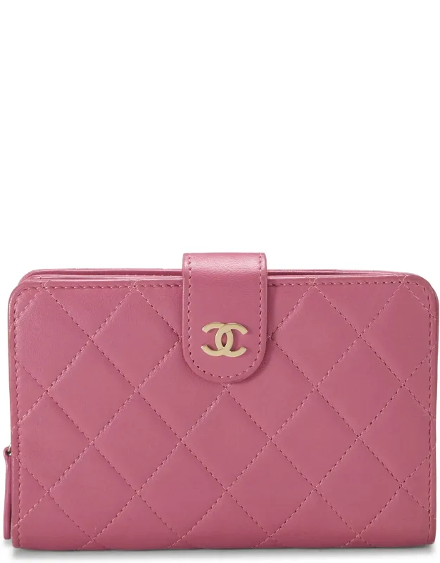 Lambskin Compact Zip Wallet