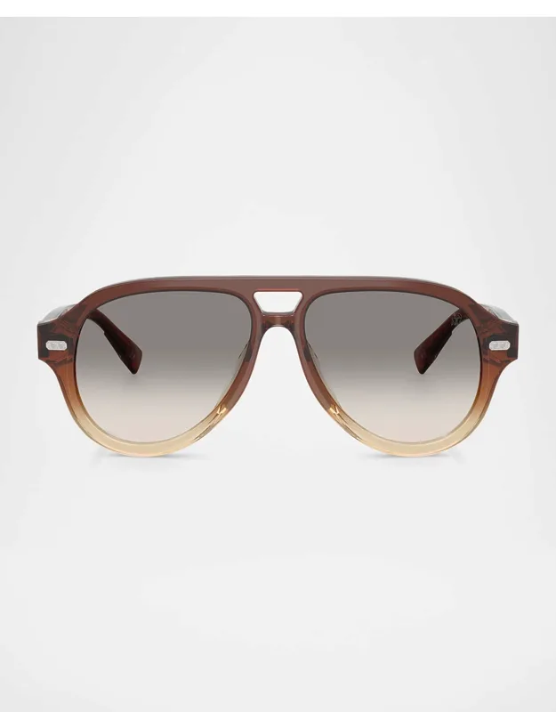 Aviator Sunglasses With Gradient Lenses And 100% Uva/uvb Protection