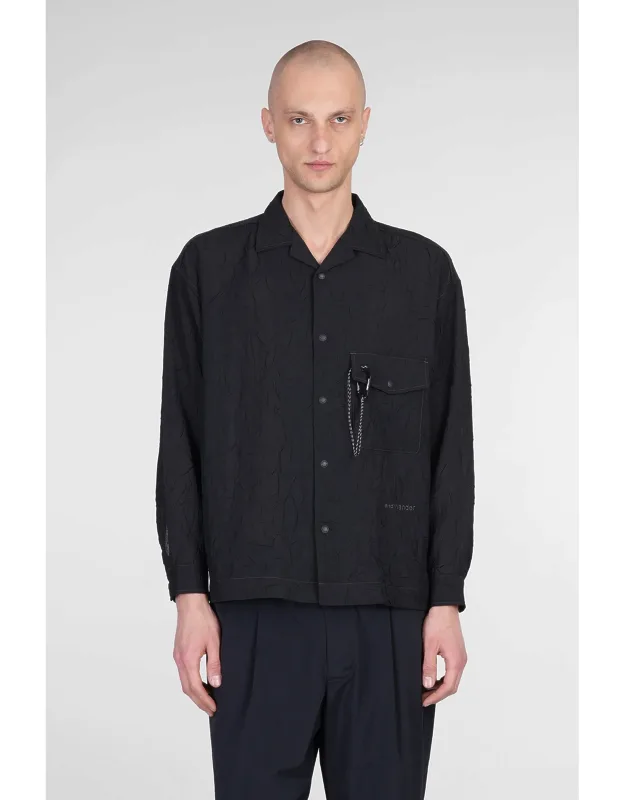 Shirt In Polyester With Bowling Neck And Froissè Texture