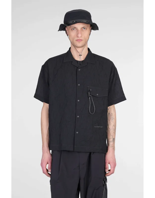 Shirt In Polyester With Bowling Neck And Short Sleeves