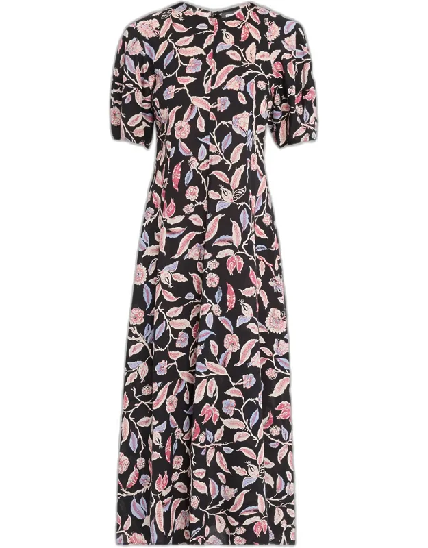 Floral-print Cotton Poplin Maxi Dress