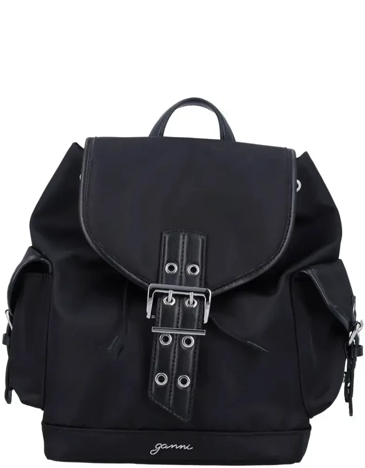 Small Bucky Nylon Backpack With Adjustable Shoulder Straps And Buckle Fastening