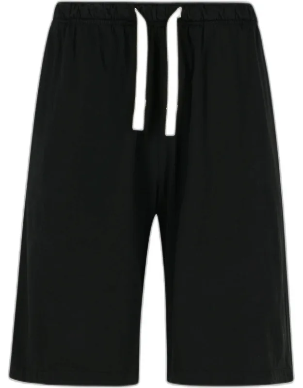 Palm Angels Black Cotton Bermuda Shorts Elastic Waistband, Contrast Drawstring