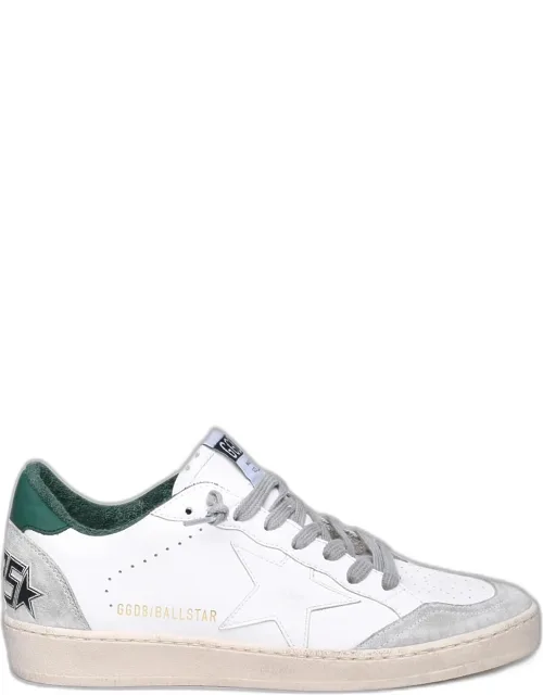 Sneakers With Perforated Toe And Contrasting Green Heel