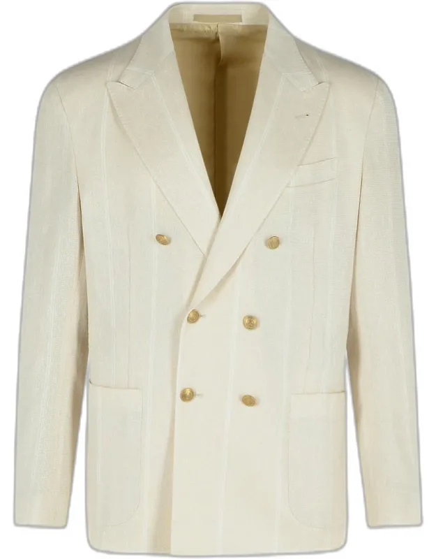 Cream Cotton Blend Blazer