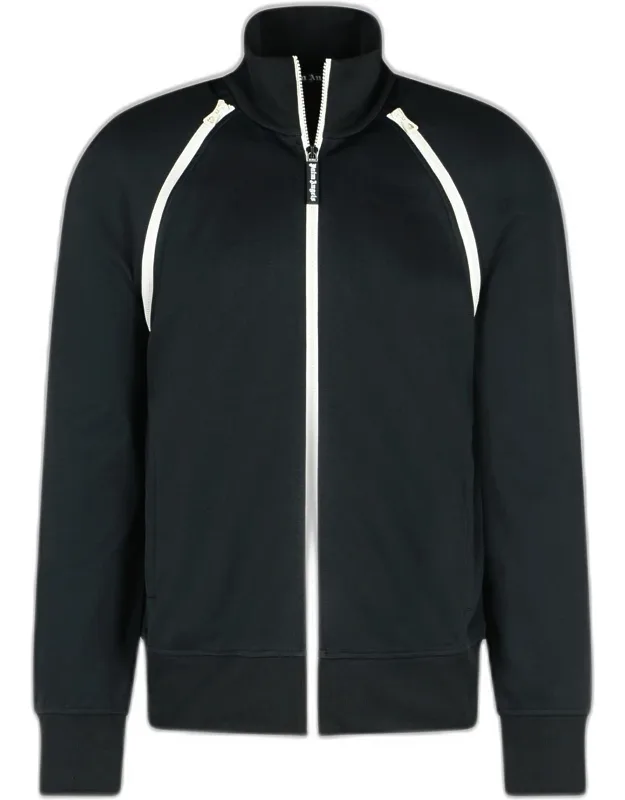 'track Polyester Blend Jacket With Ornamental Zip And Elastic Cuffs'