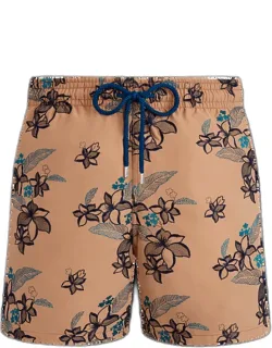 Swim Trunks With Embroidered Flowers - Limited Edition