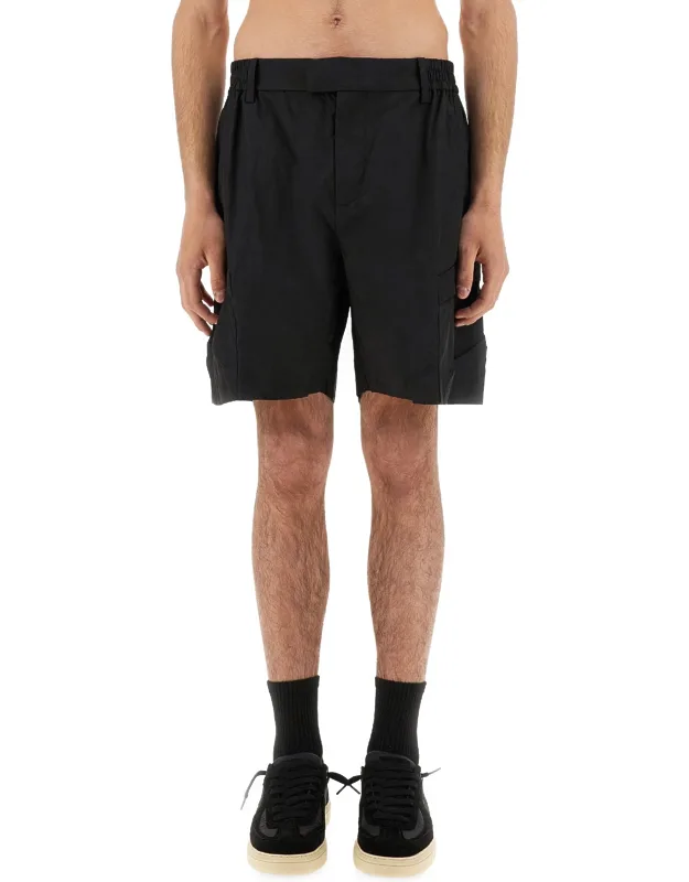 Cargo Tech Shorts Made In Hong Kong, Model Is 185 Cm Tall
