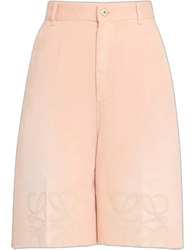 Anagram Knee Raw-hem Bermuda Shorts