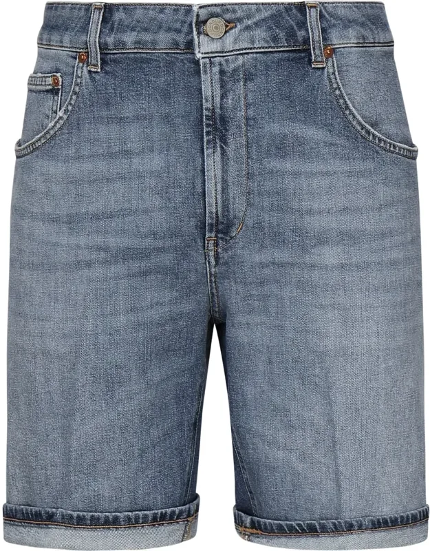 Dondup Derick Stretch Denim Bermuda Shorts - Regular Fit, Low Waist, Made In Italy