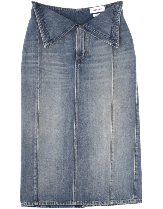 Jeans With Short Front Zip Fastening And Two Rear Patch Pockets