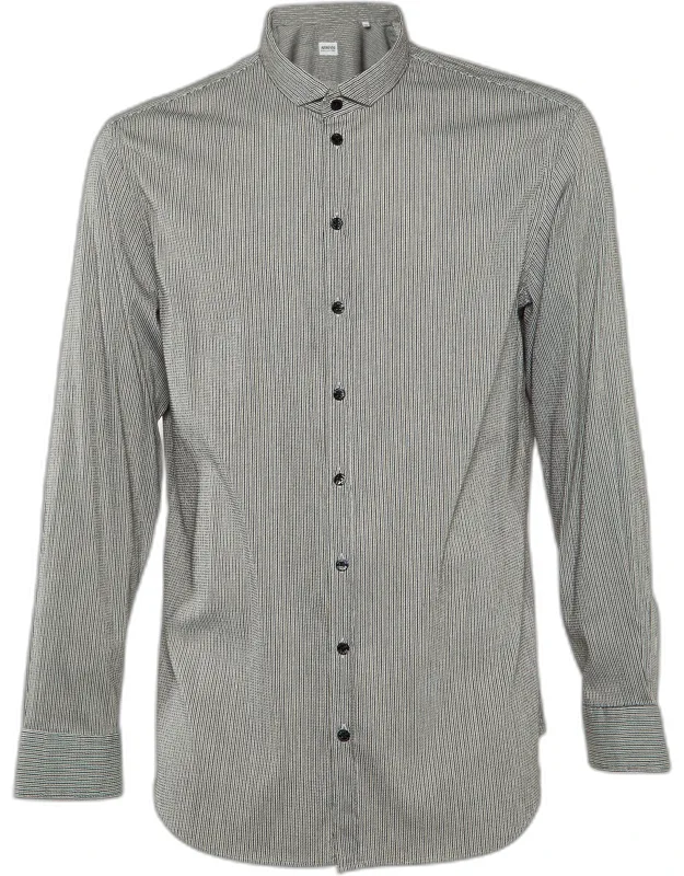 Striped Seer Sucker Cotton Long Sleeve Shirt