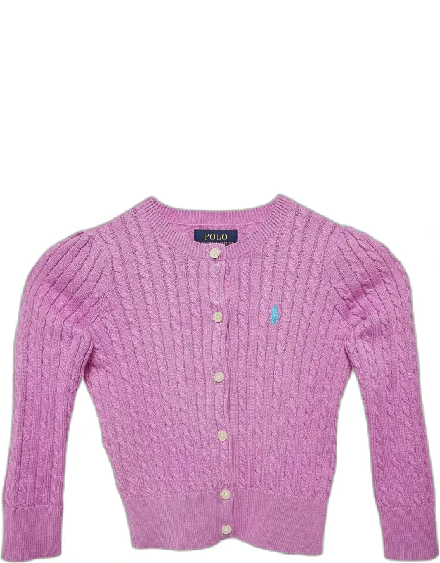 Mini Cable Knit Button Front Cardigan