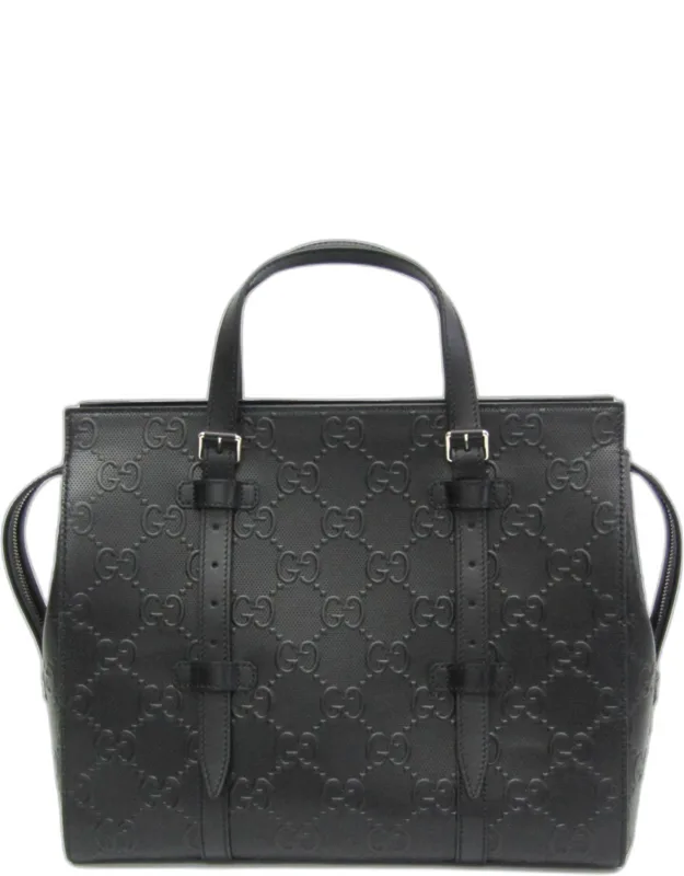 Leather Perforated Embossed Tote Bag