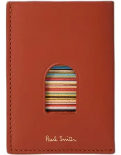 Leather 'signature Stripe' Thumb Hole Card Holder