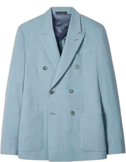 Tailored-fit Overdyed Marl Wool Double-breasted Blazer