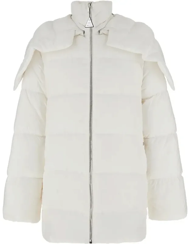 Cyclopic Down Jacket With Removable Hoods And Logo Patches In Tech Fabric