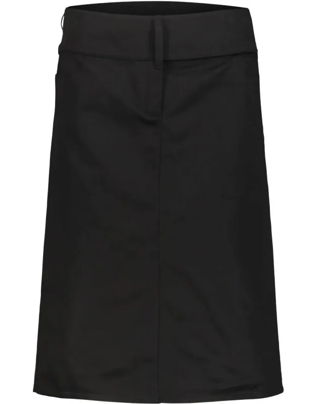 Polycotton Belted Skirt With Embroidered Logo