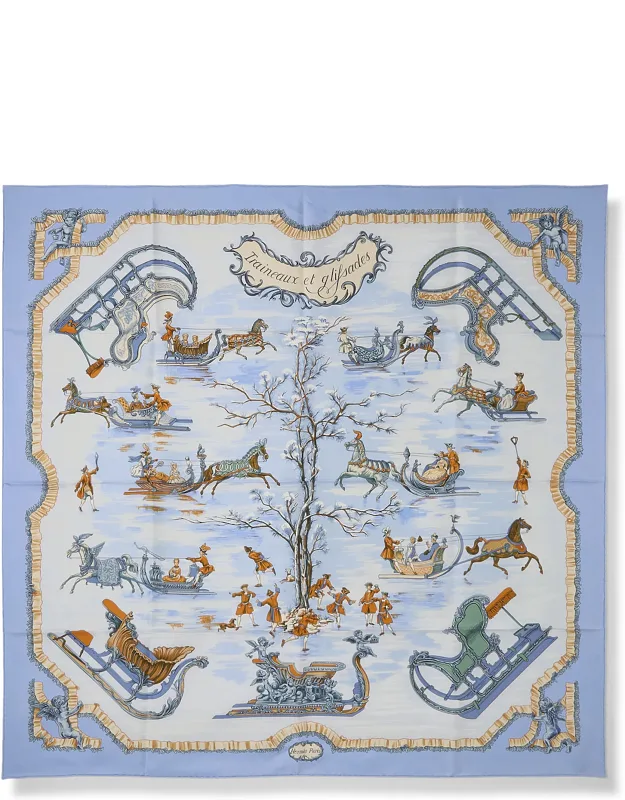 Traineaux Et Glissades Silk Scarf