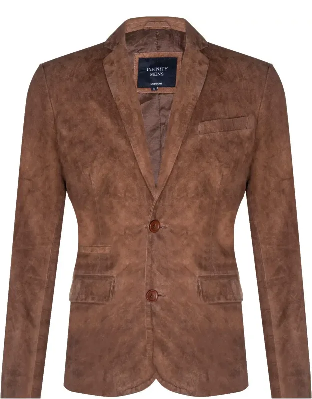 Blazer Suede Jacket Soft Italian Leather Coat