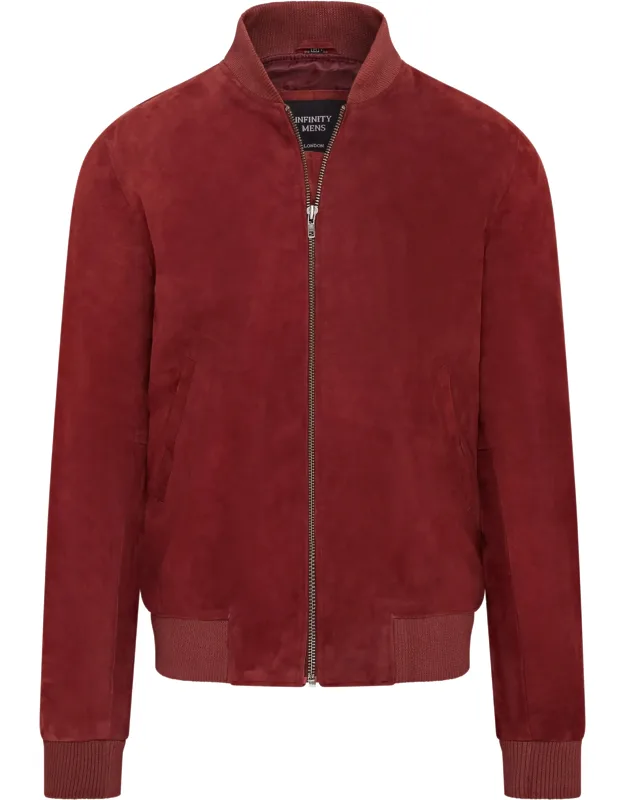 Soft Goat Suede Ma-1 Varsity Bomber Jacket