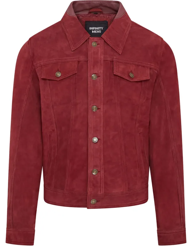 Trucker Goat Suede Western Leather Jacket