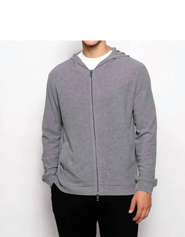 Stretch Knit Zip Hoodie