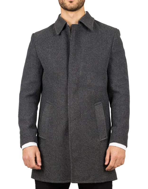 Classic Collar Wool Blend Overcoats