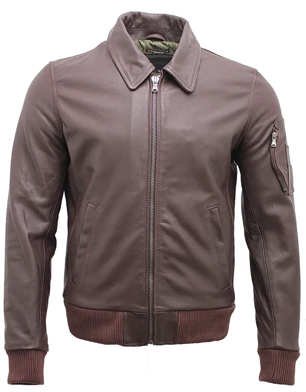 Bomber Jacket-oslo With Classic Shirt Style Collar And Tapered Look