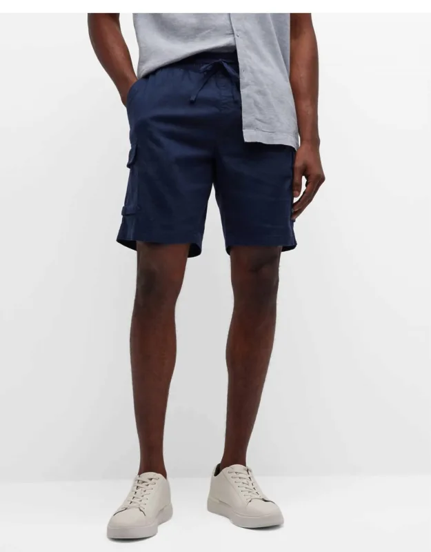 Stretch Linen Pull-on Cargo Shorts