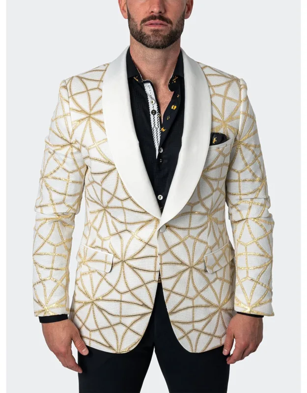 Blazer Shawl Style Statement Two-tone Jacquard Design