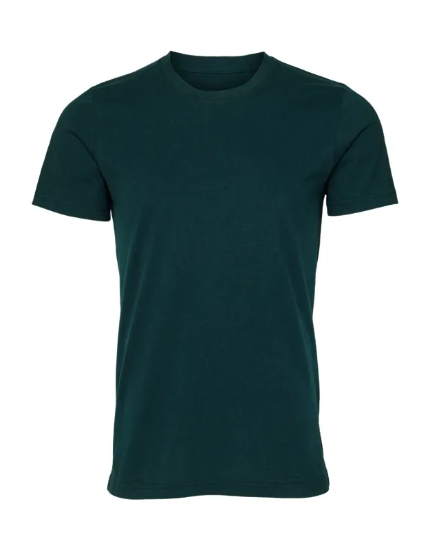 Canvas Jersey Crew Neck Short Sleeve T-shirt - Ribbed Neckline, Slim Fit