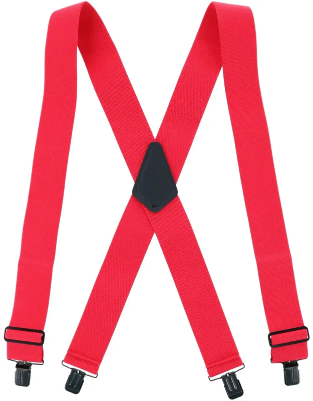 Solid Color X-back Clip-end Suspenders