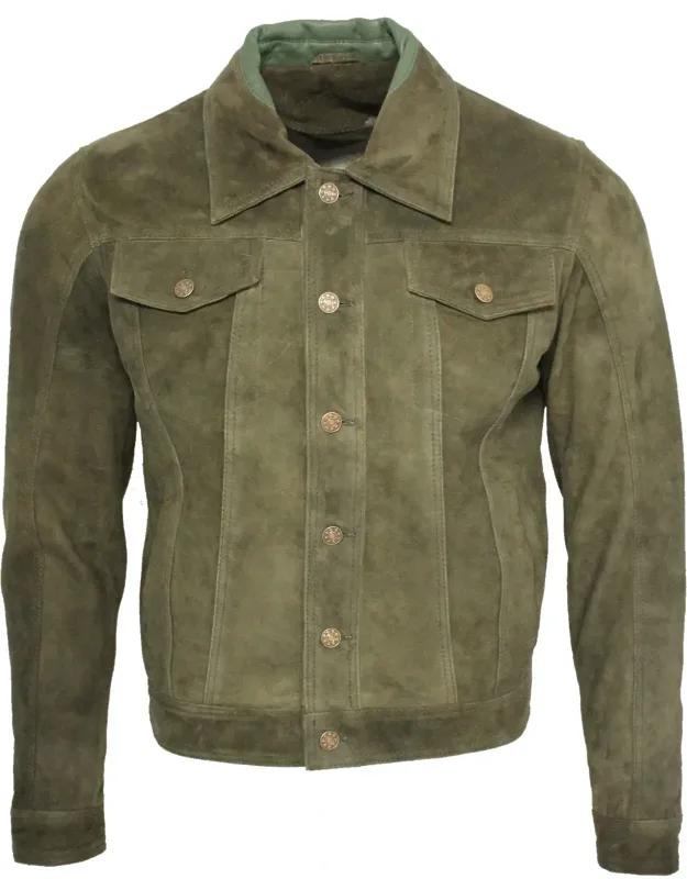 Trucker Classic Suede Leather Shirt Jacket
