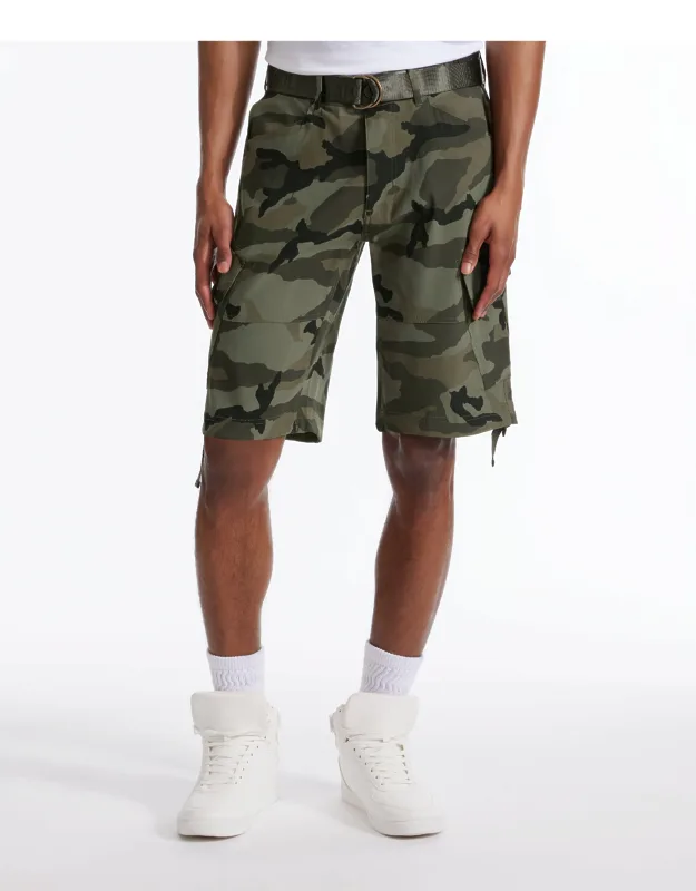 Ecko Unltd. The Leader Cargo Short With Webbing Belt And Front Pockets
