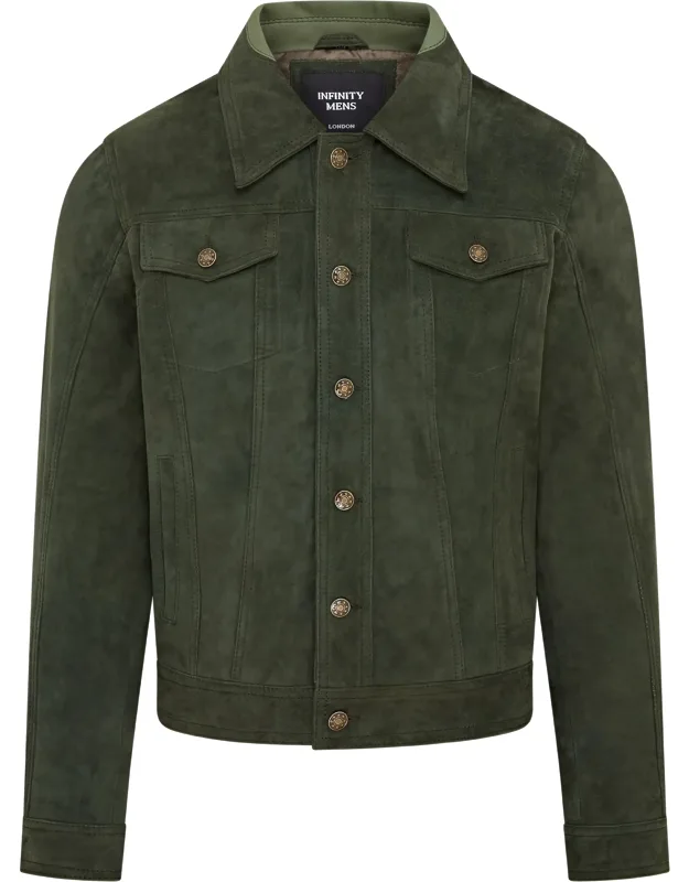 Trucker Goat Suede Western Leather Jacket