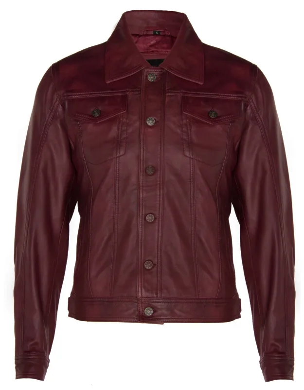Trucker Slim Fit Leather Jacket