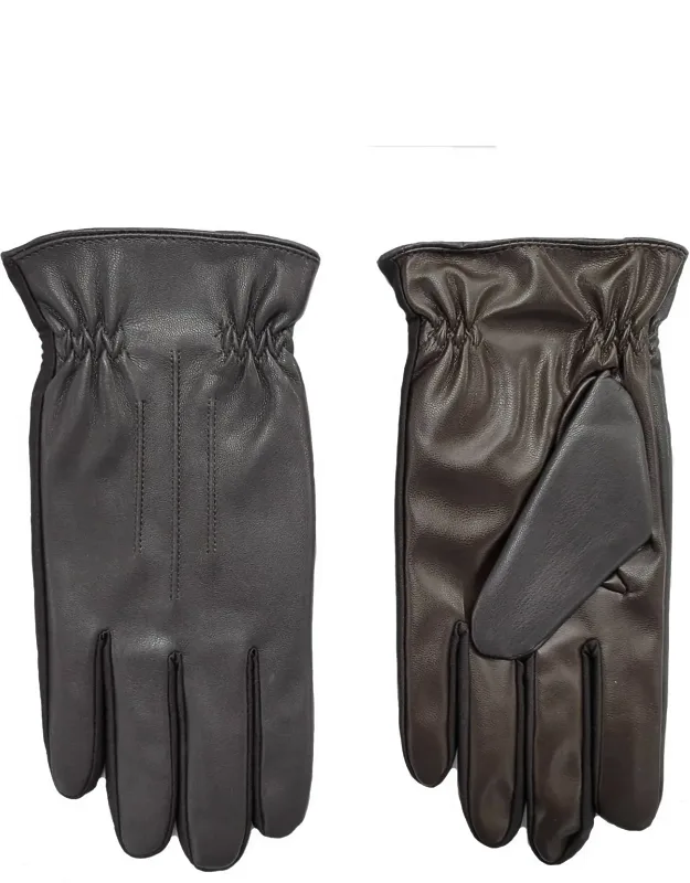 Sleekheat Faux Nappa Gloves With Gathered Wrist