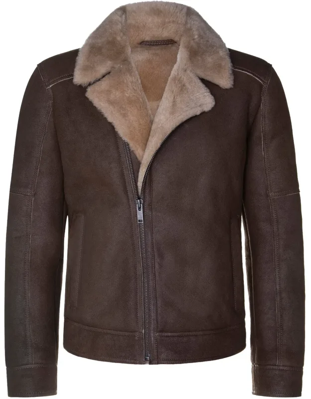 _biker Jacket-bruma With Asymmetric Front Zip And Notch Lapel Collar_